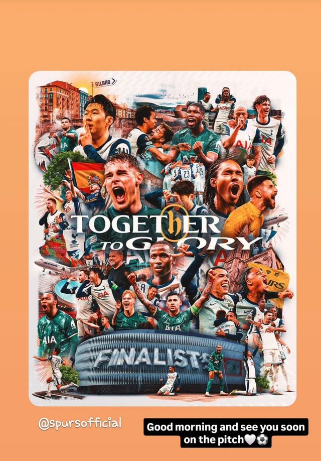 UEL 결승전 포스터에 글을 남긴 손흥민