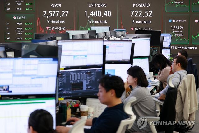 코스피, 나흘만에 내려 2,570대 약보합 마감…코스닥도 하락