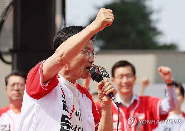 김문수, 광교 유세