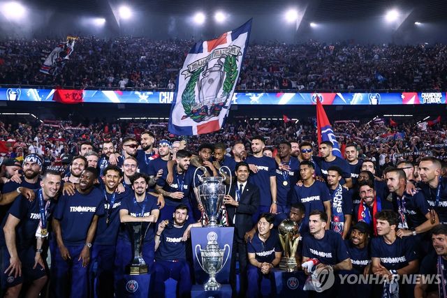 파르크 데 프랭스에서 열린 우승 축하 파티