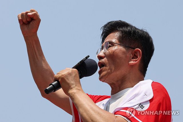 김문수, 코엑스 앞 집중유세