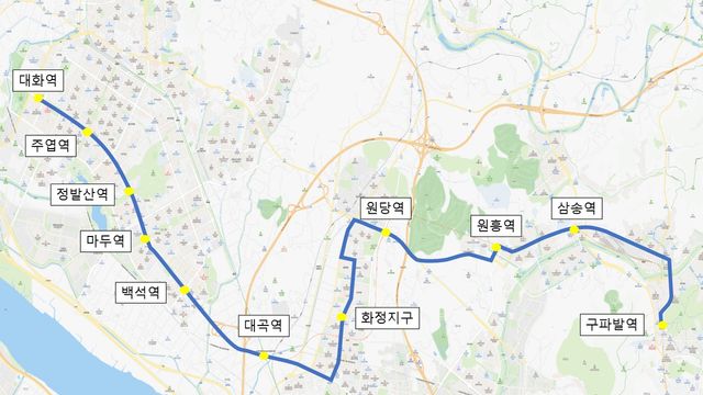 고양시 심야버스 N999번 노선도