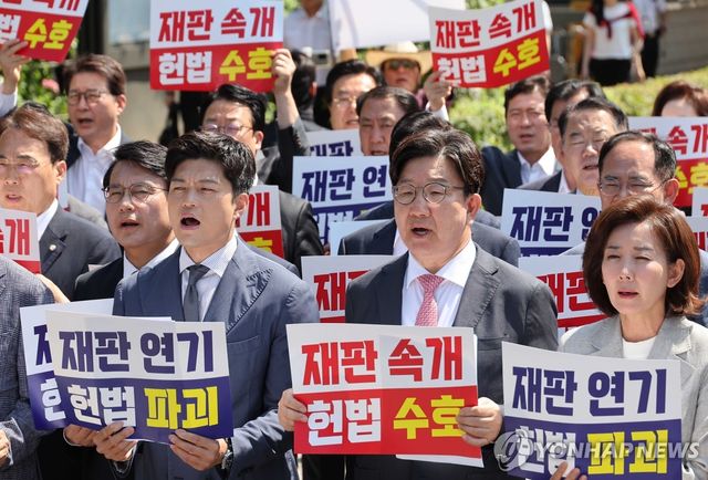 '재판 속개 헌법 수호'