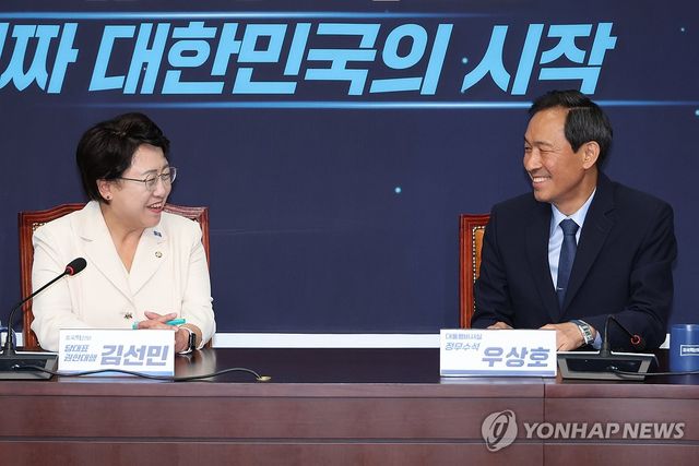 우상호 정무수석 접견하는 김선민 권한대행