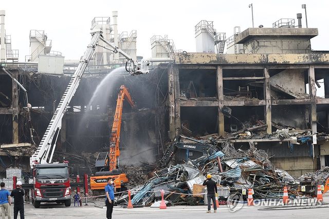 불 난 금호타이어 광주공장 해체
