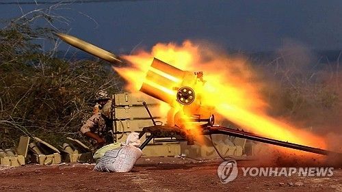 이란 혁명수비대가 미사일 발사훈련을 하는 모습 