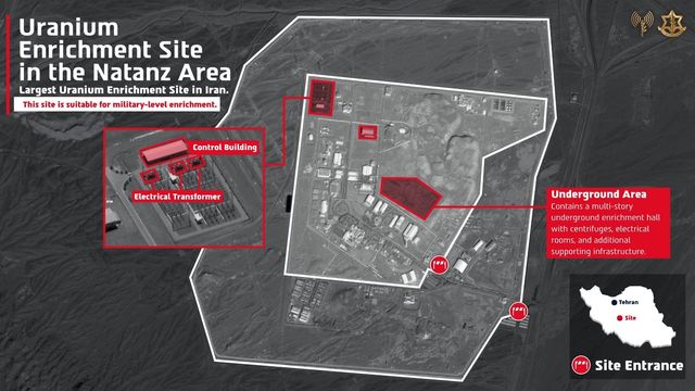 이스라엘이 13일(현지시간) 공습한 이란 나탄즈 핵시설