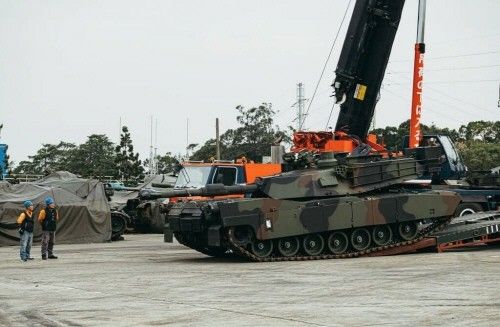 지난해 12월 대만 북부 신주 후커우 훈련기지의 '대만형' 미국 M1A2T 전차