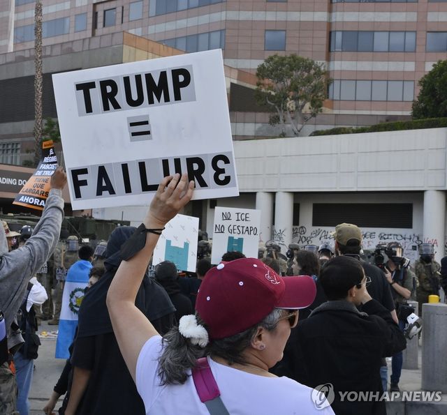 LA 이민 단속 시위 모습