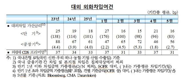 대외 외화차입여건 