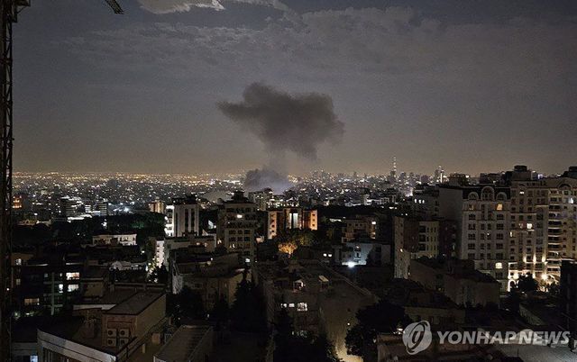 이스라엘 공격 당한 테헤란 시내 전경