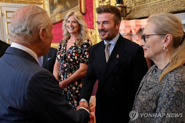12일 국왕재단 행사에 참석한 베컴과 찰스 3세
