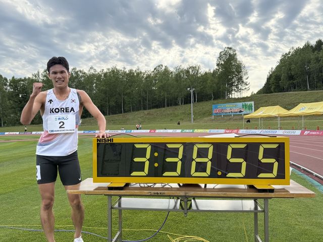 이재웅, 육상 남자 1,500ｍ 한국 신기록 달성