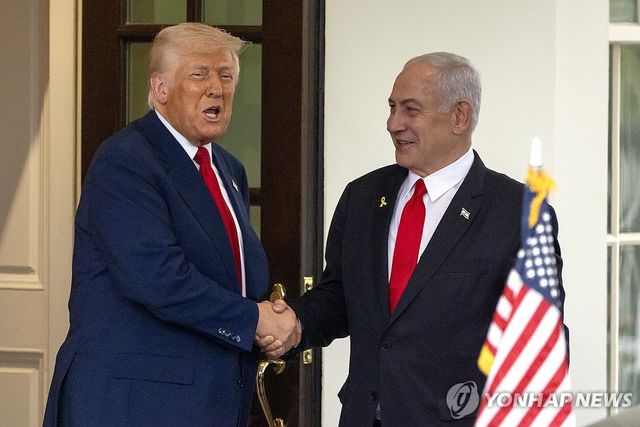 도널드 트럼프 미국 대통령과 베냐민 네타냐후 이스라엘 총리 [AP 연합뉴스 자료사진. 재판매 및 DB 금지]