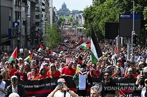 브뤼셀서 이스라엘 항의 시위