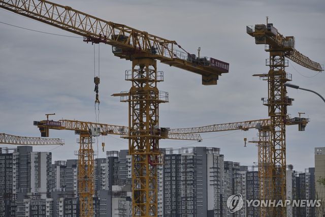 중국 베이징의 한 아파트 건설 현장