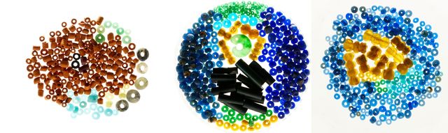 공주 왕릉원 출토 각종 유리구슬과 옥