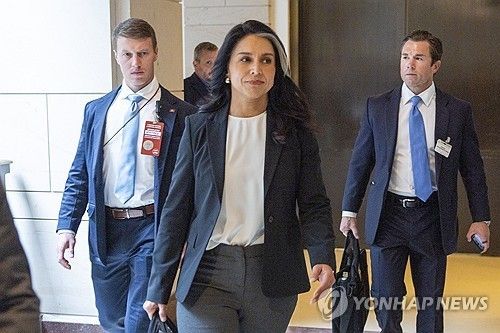 의회 청문회 출석하는 털시 개버드 미 국가정보국장