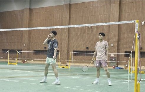 남자복식 서승재(왼쪽)와 김원호(오른쪽)