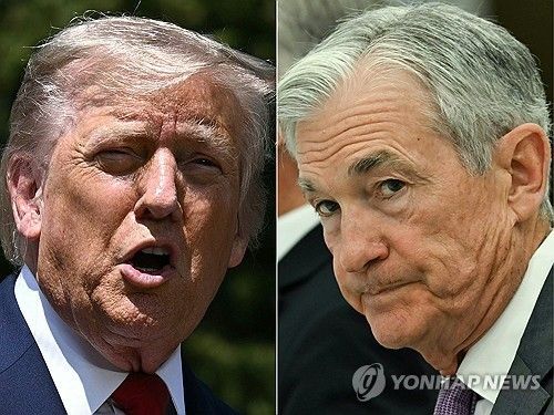 도널드 트럼프 미국 대통령과 제롬 파워 미 연방준비제도 의장