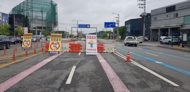 기상특보 발효 직후 통제된 평택 세교지하차도