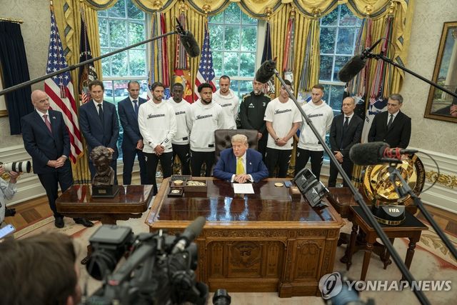 유벤투스 선수단과 트럼프 대통령