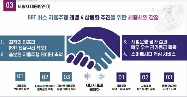 세종BRT버스 레벨4 실증 강점