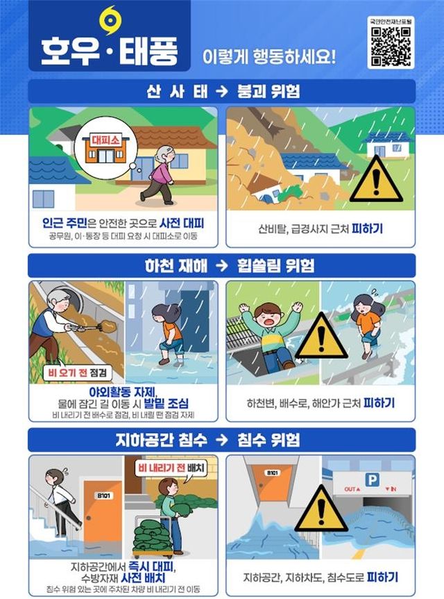 호우 발생시 국민행동요령