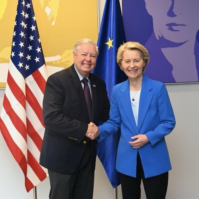 그레이엄 美상원의원과 폰데어라이엔 EU 집행위원장