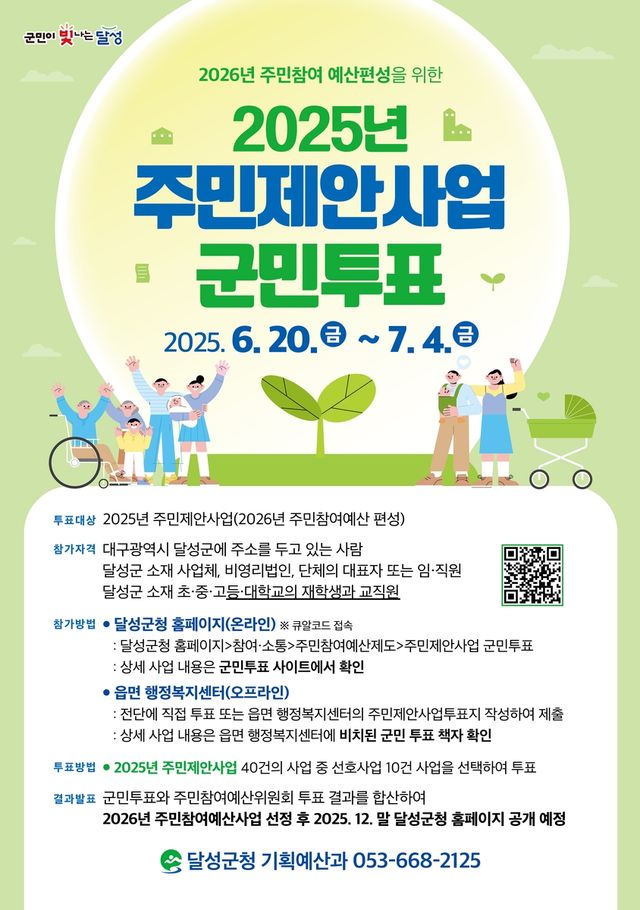 2025년 주민제안사업 군민투표 포스터