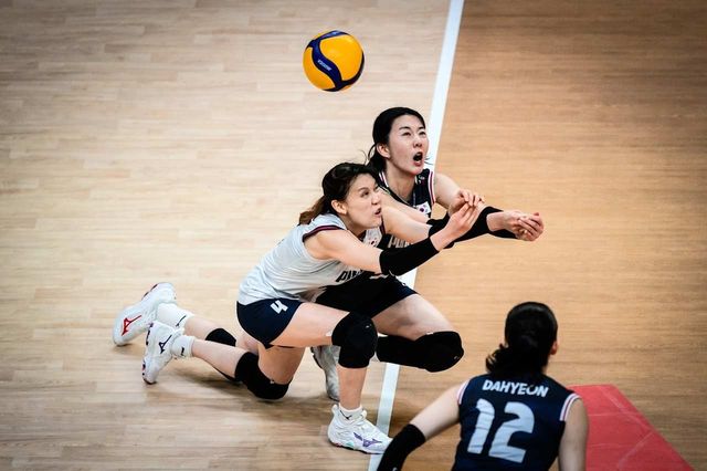 한국 대표팀의 필사적인 리시브