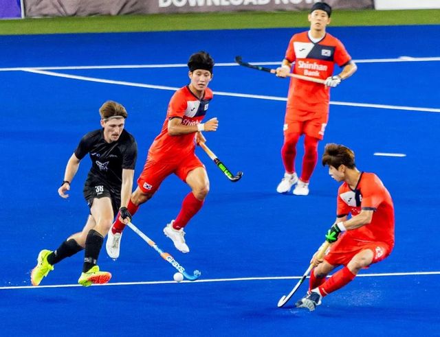 한국과 뉴질랜드의 경기 모습. 