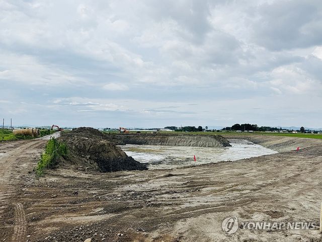 익산 대조천 저류지 공사 현장