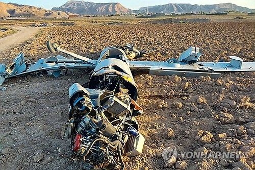 이란 이스파한 지역에서 격추된 이스라엘 드론 