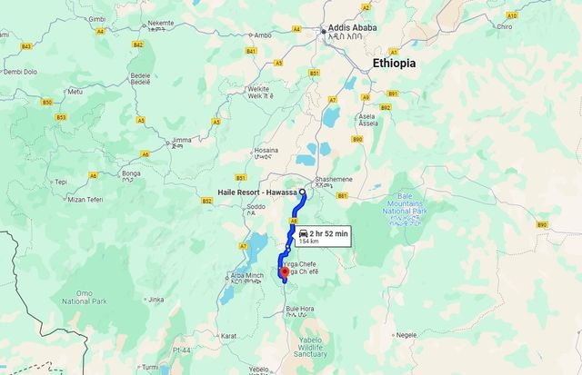 기자가 이용한 에티오피아 A8도로, 도중에 이르가체페 커피 생산지도 있다.