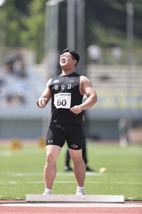 박시훈, 포환던지기 한국 남자 고등부 기록 경신 
