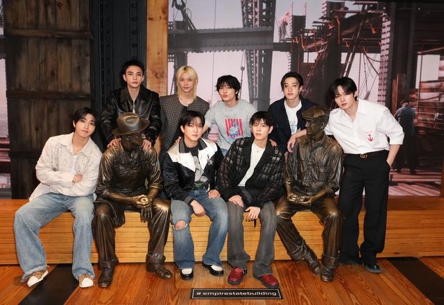엠파이어 스테이트 빌딩 점등식 참석한 스트레이 키즈