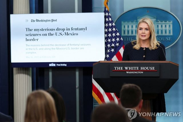 미국의 펜타닐 유입 관련 기사 소개하는 백악관 대변인
