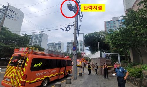 까마귀로 인해 손상된 전봇대 변압기