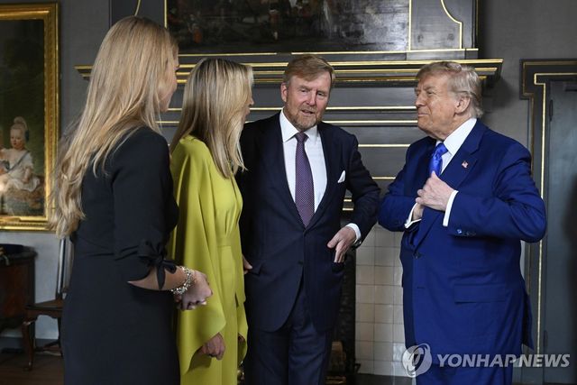 트럼프 맞이하는 네덜란드 왕실