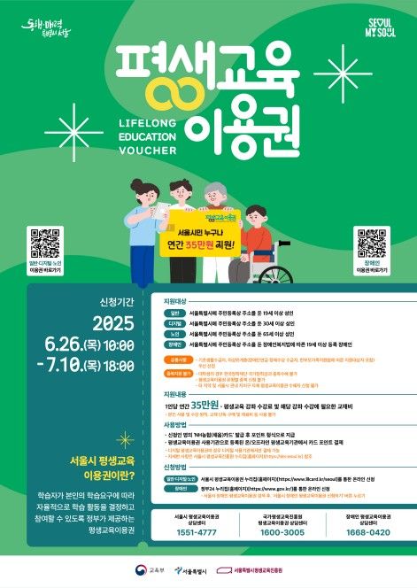 서울시 평생교육 이용권 2차 모집 포스터