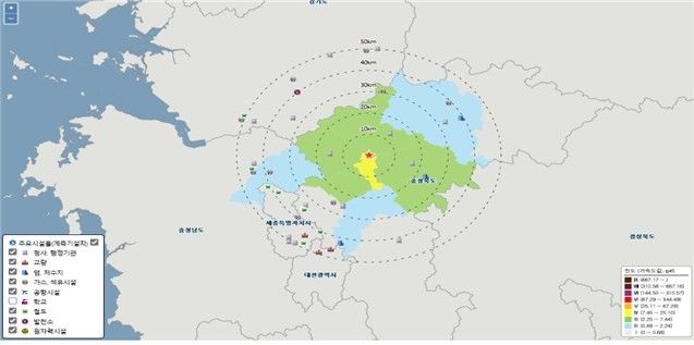지진이 발생한 충북 증평군 도안면 