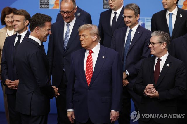 나토 정상회의에 참석한 트럼프와 세계 각국 정상들