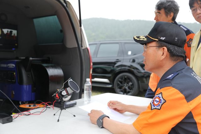 충남소방, 통신두절 대비 위성통신 훈련