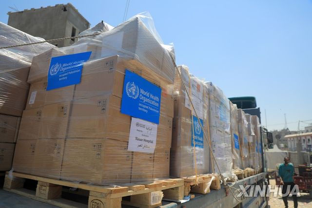 지난해 가자에 전달된 WHO 보급품