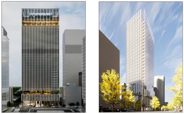 여의도 화재보험협회 건물과 키움파이낸스스퀘어 건물 개발 후 조감도
