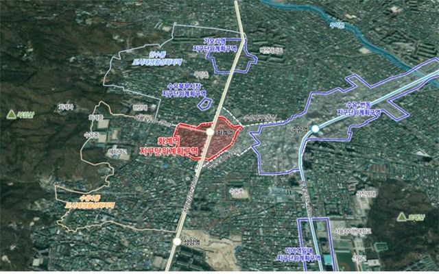 강북구 '화계역 지구단위계획구역 위치도