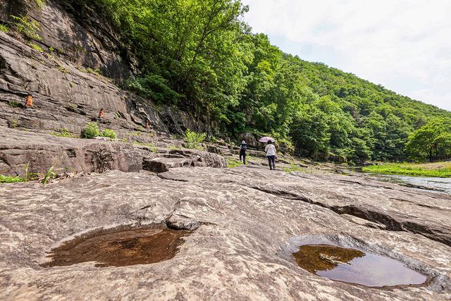 천전리 공룡 발자국 화석[사진/임헌정 기자]