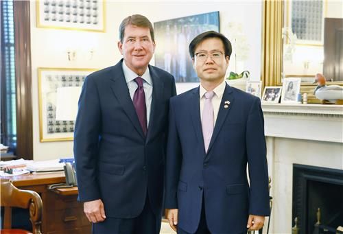 여한구 산업통상자원부 통상교섭본부장, 빌 해거티 미국 상원의원 면담