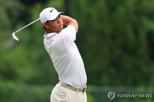 김주형의 로켓 클래식 1라운드 경기 모습